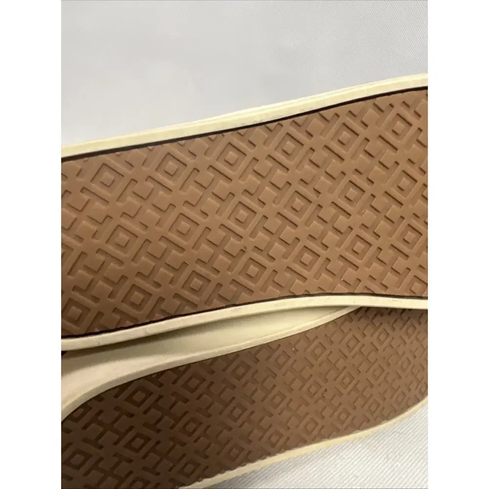 TORY BURCH Metallic Gold Size 6 Perforated Leather JESSE Slip-on Sneakers Flats